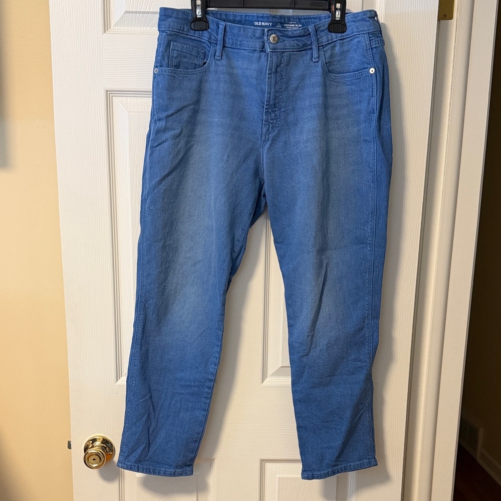 Womens High Rise Vintage Slim Secret Smooth Pockets sz 12 Petite - Old Navy
